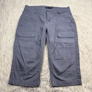 Prana Women's 8 Gray Elle Knicker Capri Pant Cargo Hiking Granola Girl